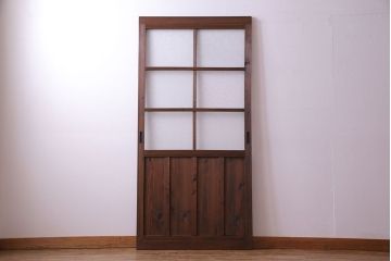 昭和初期　ダイヤガラス　木の風合いが味わい深いガラス戸(引き戸、建具)