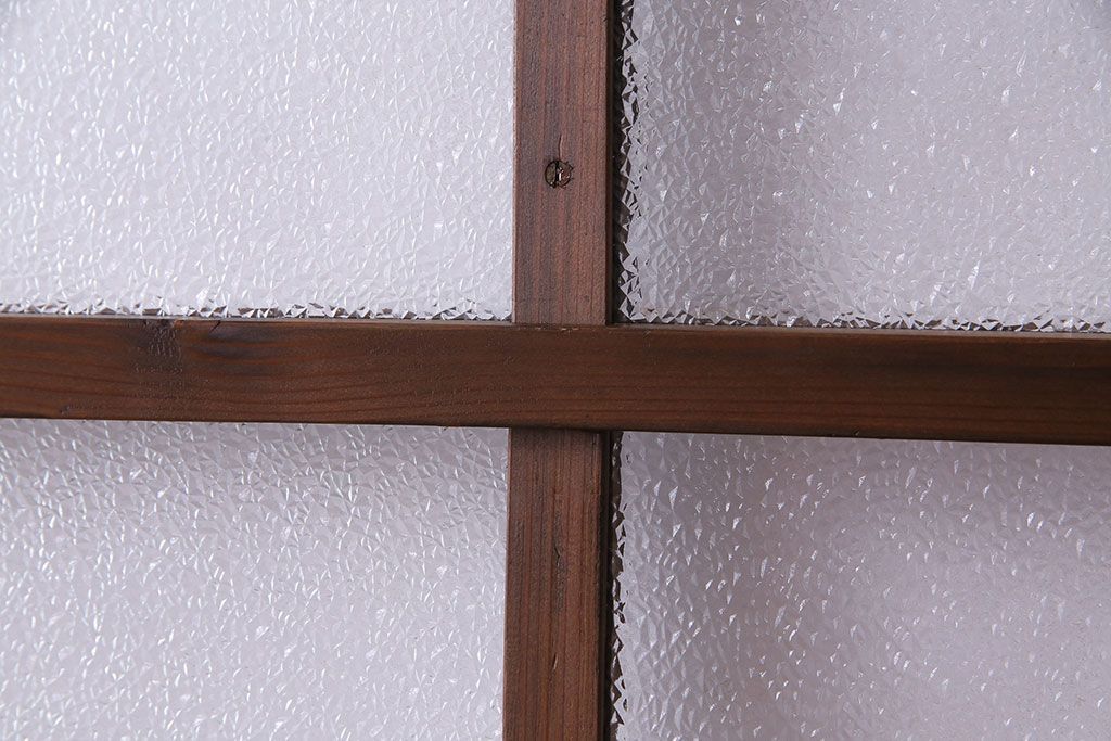 昭和初期　ダイヤガラス　木の風合いが味わい深いガラス戸(引き戸、建具)