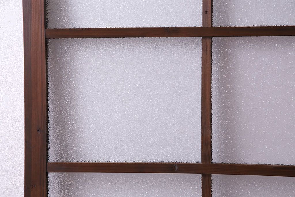 昭和初期　ダイヤガラス　木の風合いが味わい深いガラス戸(引き戸、建具)