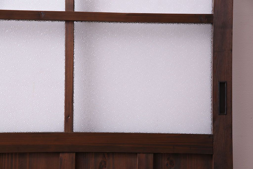 昭和初期　ダイヤガラス　木の風合いが味わい深いガラス戸(引き戸、建具)