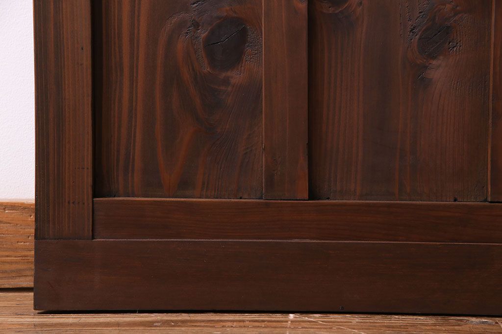 昭和初期　ダイヤガラス　木の風合いが味わい深いガラス戸(引き戸、建具)