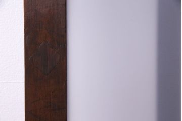 昭和中期　情緒ある独特の格子が魅力のガラス戸(格子戸、引き戸、建具)2枚セット