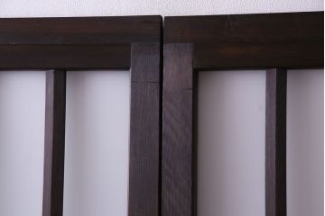 昭和中期　情緒ある独特の格子が魅力のガラス戸(格子戸、引き戸、建具)2枚セット