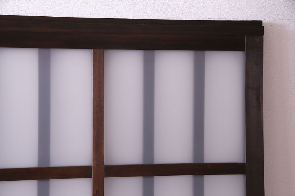 昭和中期　情緒ある独特の格子が魅力のガラス戸(格子戸、引き戸、建具)2枚セット