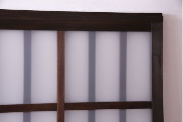 昭和中期　情緒ある独特の格子が魅力のガラス戸(格子戸、引き戸、建具)2枚セット