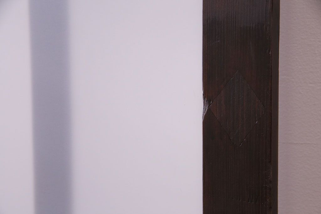 昭和中期　情緒ある独特の格子が魅力のガラス戸(格子戸、引き戸、建具)2枚セット