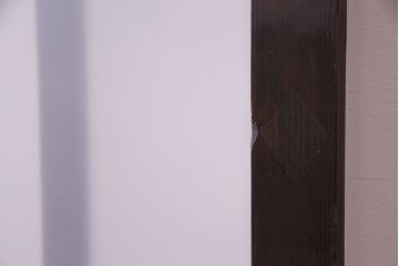 昭和中期　情緒ある独特の格子が魅力のガラス戸(格子戸、引き戸、建具)2枚セット