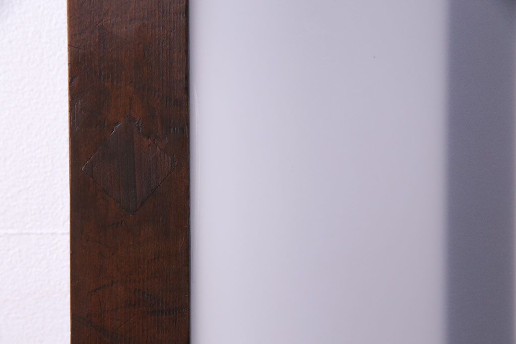 昭和中期　情緒ある独特の格子が魅力のガラス戸(格子戸、引き戸、建具)2枚セット