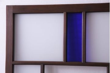 大正ロマン　色ガラス入り!上品な和モダン空間におすすめのガラス戸(引き戸、建具)2枚セット
