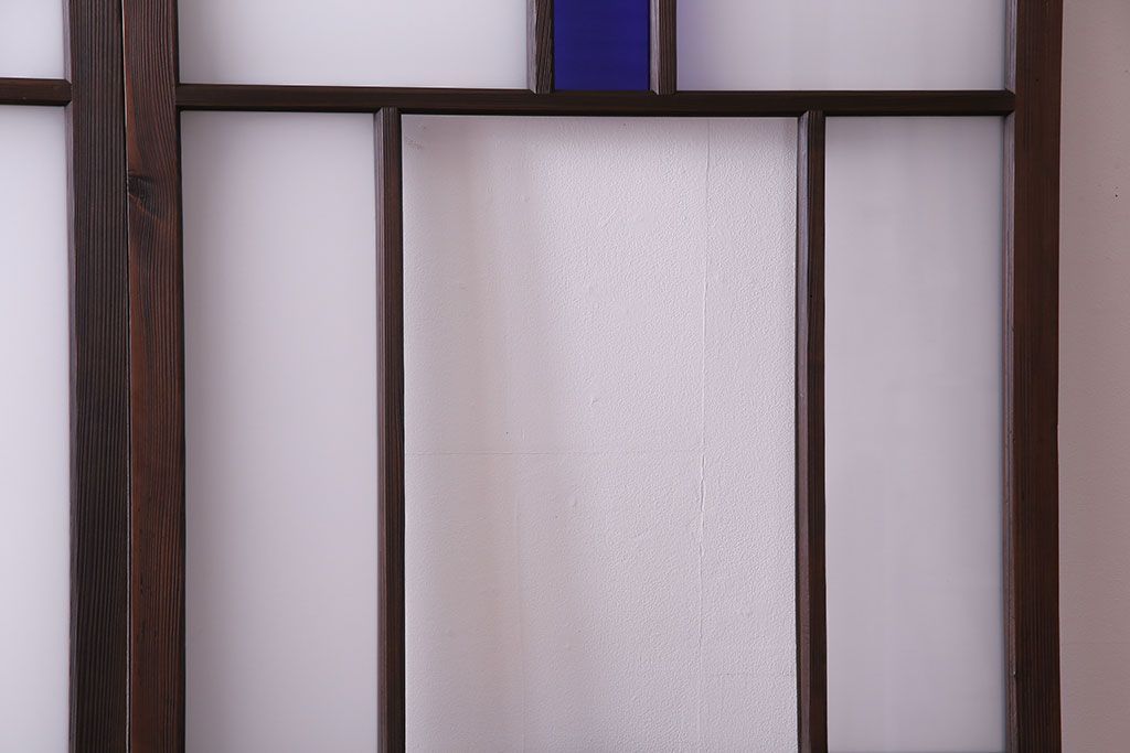 大正ロマン　色ガラス入り!上品な和モダン空間におすすめのガラス戸(引き戸、建具)2枚セット