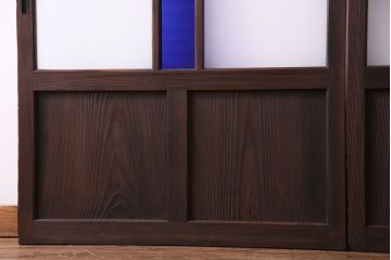 大正ロマン　色ガラス入り!上品な和モダン空間におすすめのガラス戸(引き戸、建具)2枚セット