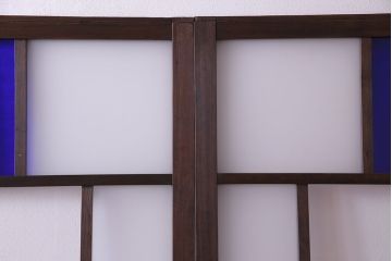 大正ロマン　色ガラス入り!上品な和モダン空間におすすめのガラス戸(引き戸、建具)2枚セット