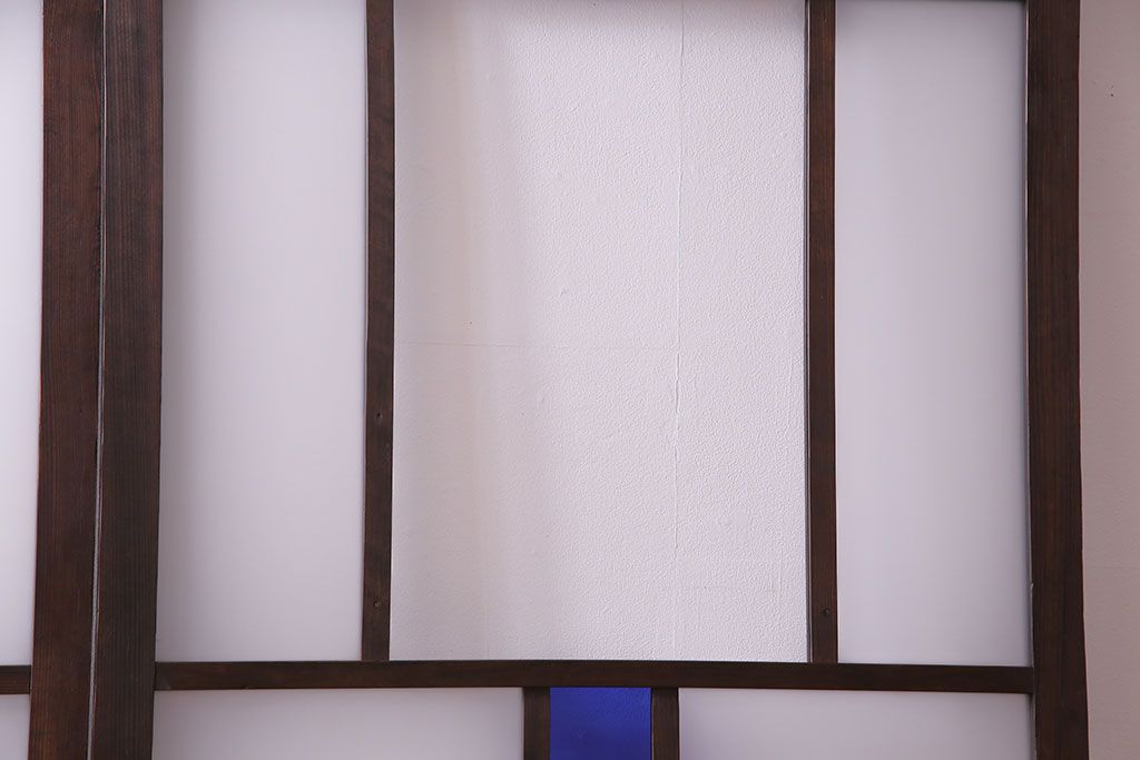 大正ロマン　色ガラス入り!上品な和モダン空間におすすめのガラス戸(引き戸、建具)2枚セット