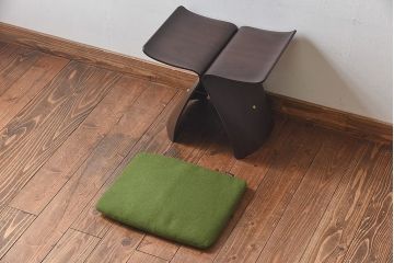 中古　美品　天童木工　S-0521RW-ST　柳宗理　専用クッション付き　バタフライスツール
