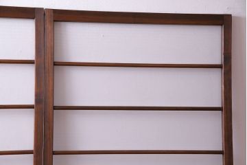 昭和中期　銀モールガラス入りのシンプルなガラス戸(引き戸、建具)2  枚セット