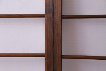 昭和中期　銀モールガラス入りのシンプルなガラス戸(引き戸、建具)2  枚セット