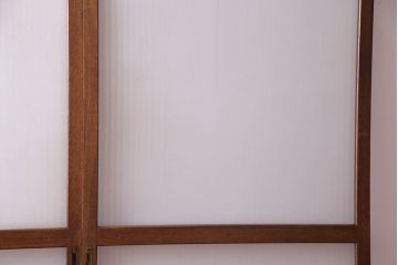 昭和中期　大判の銀モールガラスが目を引くガラス戸(引き戸、建具)2枚セット