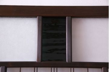 大正ロマン　変わり型の格子が上品な雰囲気のガラス戸(引き戸、建具)2枚組