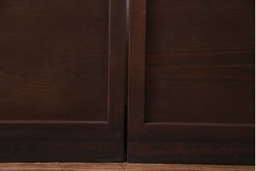 大正ロマン　変わり型の格子が上品な雰囲気のガラス戸(引き戸、建具)2枚組