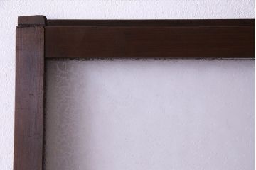 大正ロマン　変わり型の格子が上品な雰囲気のガラス戸(引き戸、建具)2枚組