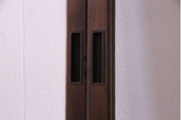 昭和中期　すりガラスの入り!幅の狭い変わり型格子ガラス戸(引き戸、格子戸、建具)4枚組