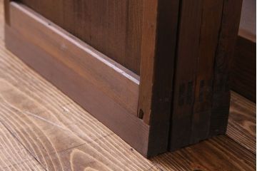 昭和中期　すりガラスの入り!幅の狭い変わり型格子ガラス戸(引き戸、格子戸、建具)4枚組