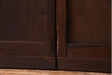 昭和中期　すりガラスの入り!幅の狭い変わり型格子ガラス戸(引き戸、格子戸、建具)4枚組