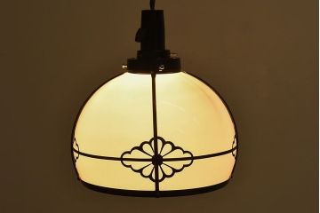 大正ロマン　和の雰囲気高まる柄のシェード(天井照明、吊り下げ照明)