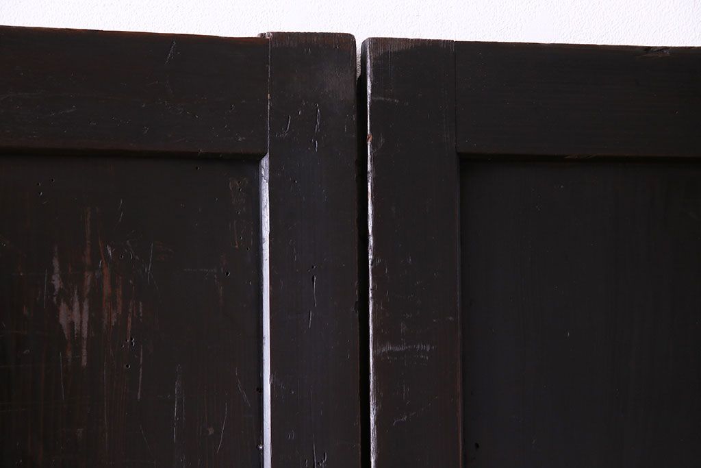 【商談品】古民具　古さを感じる木の質感　明治期の板戸(引き戸、建具)3枚組