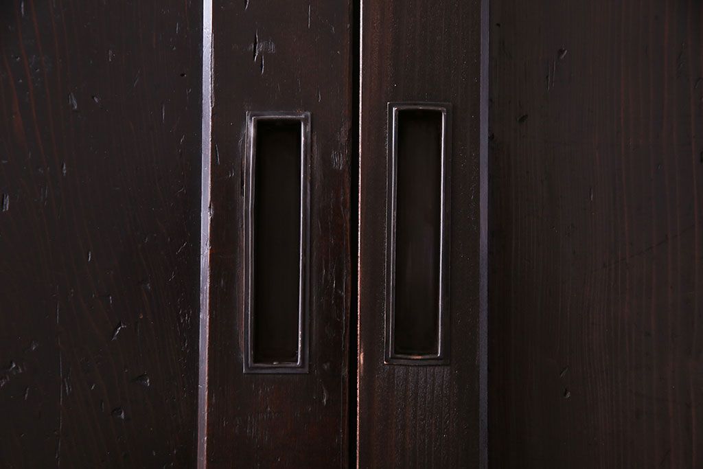 【商談品】古民具　古さを感じる木の質感　明治期の板戸(引き戸、建具)3枚組