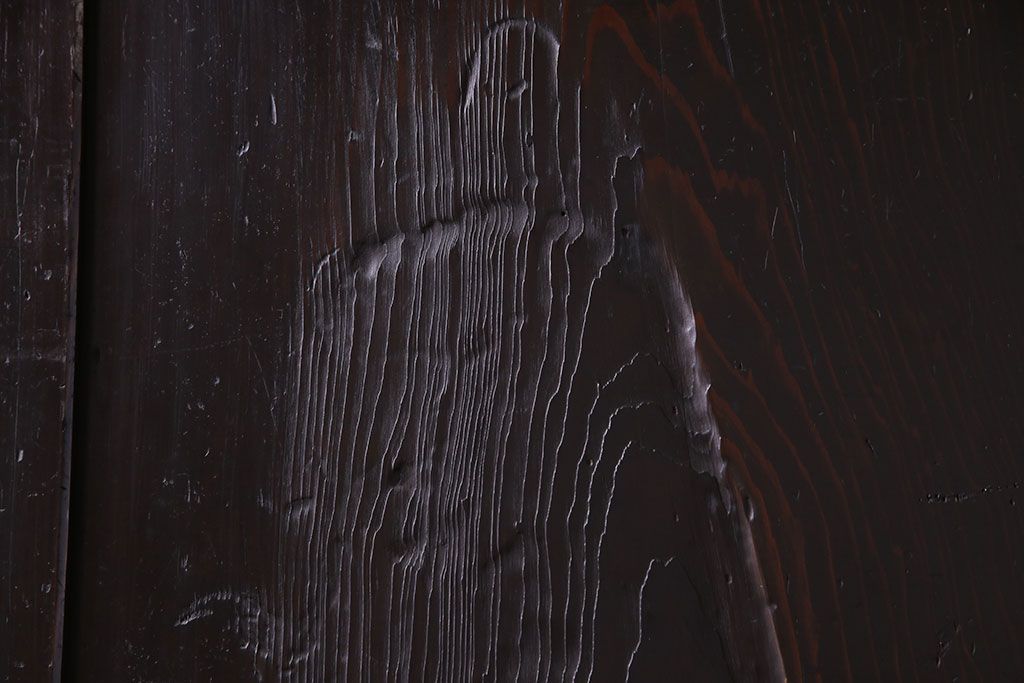 【商談品】古民具　古さを感じる木の質感　明治期の板戸(引き戸、建具)3枚組