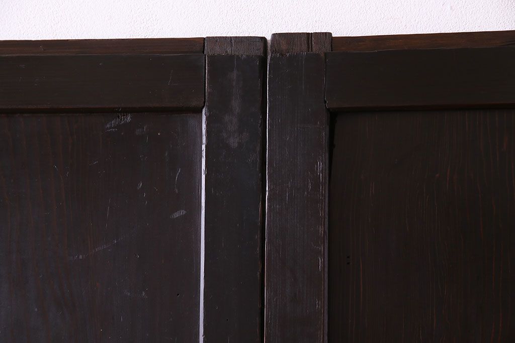 【商談品】古民具　古さを感じる木の質感　明治期の板戸(引き戸、建具)3枚組