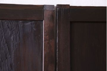 【商談品】古民具　古さを感じる木の質感　明治期の板戸(引き戸、建具)3枚組