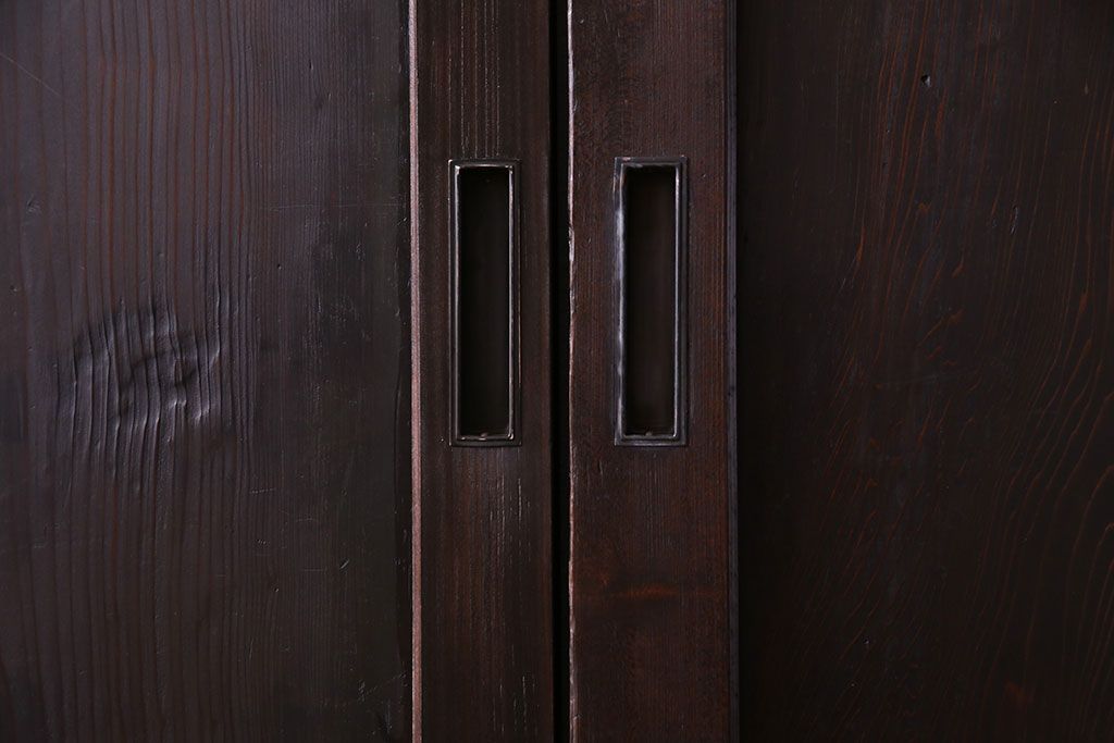 【商談品】古民具　古さを感じる木の質感　明治期の板戸(引き戸、建具)3枚組