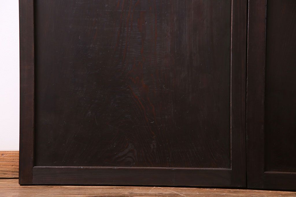 【商談品】古民具　古さを感じる木の質感　明治期の板戸(引き戸、建具)3枚組