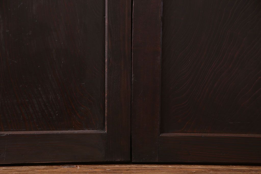 【商談品】古民具　古さを感じる木の質感　明治期の板戸(引き戸、建具)3枚組