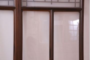 和製アンティーク　明るい和の空間を演出する上品なガラス戸(引き戸、建具)4枚組
