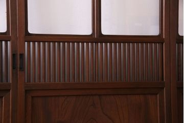 和製アンティーク　明るい和の空間を演出する上品なガラス戸(引き戸、建具)4枚組