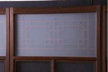 和製アンティーク　明るい和の空間を演出する上品なガラス戸(引き戸、建具)4枚組