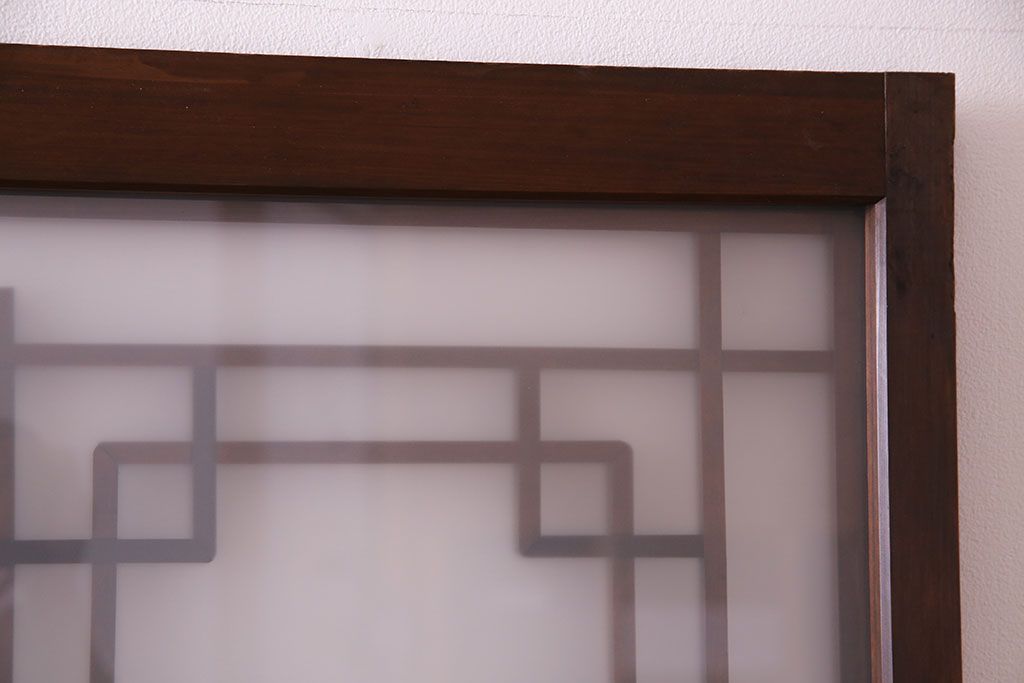 和製アンティーク　明るい和の空間を演出する上品なガラス戸(引き戸、建具)4枚組