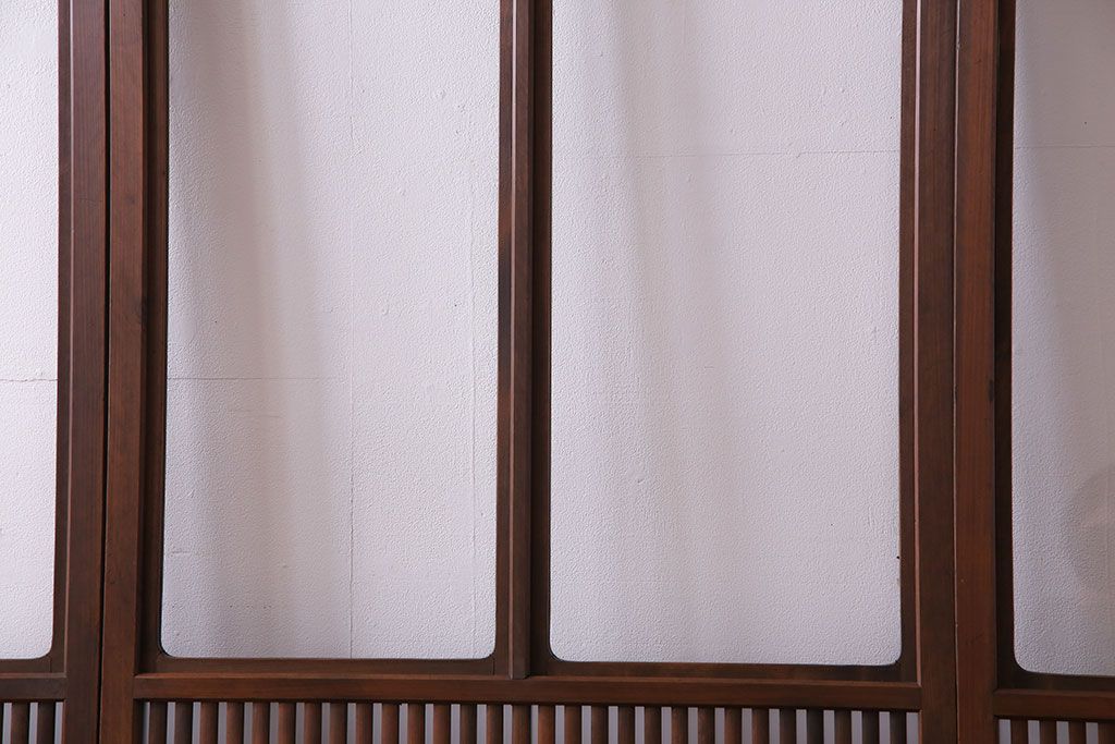 和製アンティーク　明るい和の空間を演出する上品なガラス戸(引き戸、建具)4枚組