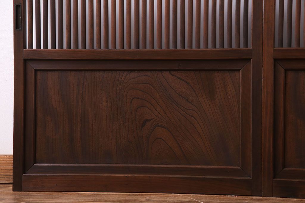 和製アンティーク　明るい和の空間を演出する上品なガラス戸(引き戸、建具)4枚組