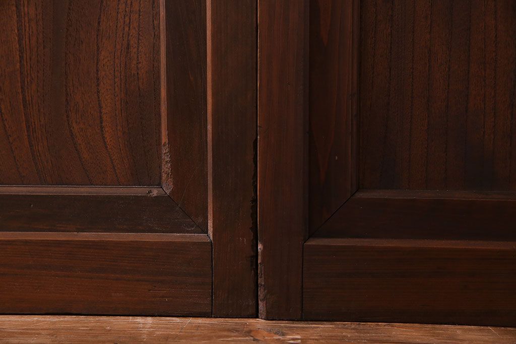 和製アンティーク　明るい和の空間を演出する上品なガラス戸(引き戸、建具)4枚組