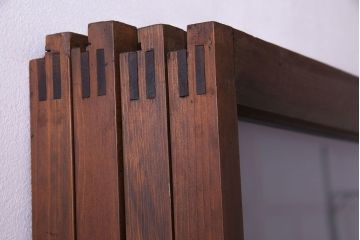 和製アンティーク　明るい和の空間を演出する上品なガラス戸(引き戸、建具)4枚組