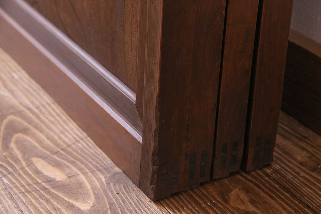 和製アンティーク　明るい和の空間を演出する上品なガラス戸(引き戸、建具)4枚組