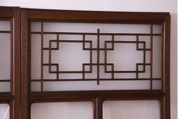 和製アンティーク　明るい和の空間を演出する上品なガラス戸(引き戸、建具)4枚組