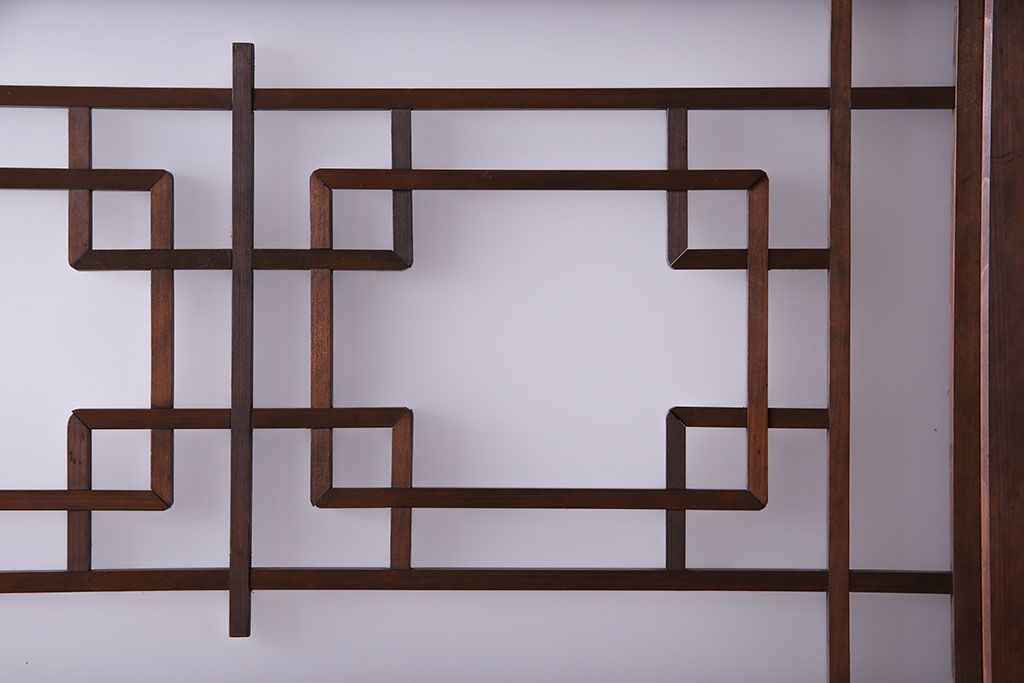 和製アンティーク　明るい和の空間を演出する上品なガラス戸(引き戸、建具)4枚組