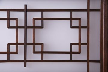 和製アンティーク　明るい和の空間を演出する上品なガラス戸(引き戸、建具)4枚組