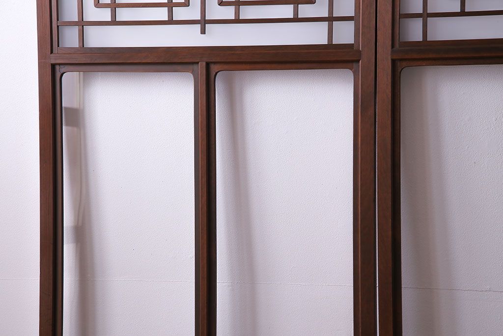 和製アンティーク　明るい和の空間を演出する上品なガラス戸(引き戸、建具)4枚組