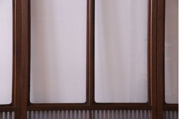 和製アンティーク　明るい和の空間を演出する上品なガラス戸(引き戸、建具)4枚組